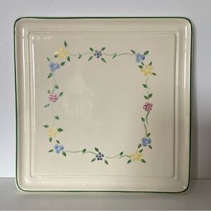 Pfaltzgraff Trivet Spectrum Floral Square Vintage Ceramic USA 7.5” Floral Flower